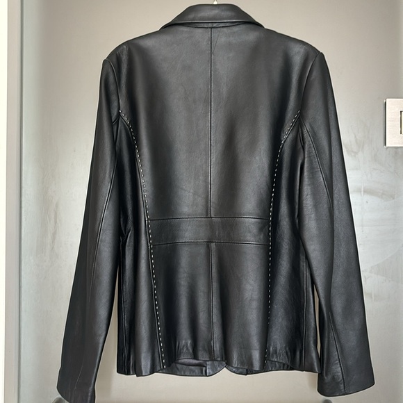 Utex Design Genuine Leather Black Jacket - Picture 4 of 5
